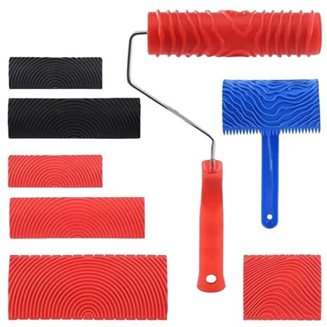 Komplettes Malerset mit Trockenbau-Texturwalzen und Rollerrahmen für Wandoberflächen Oberflächen Oberflächen Täglicher Gebrauch Farbroller