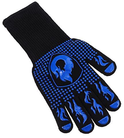 VICASKY Heat Resistant Silicone Oven Mitt Heatproof Kitchen Glove Non-slip Long Fire Protection for Cooking Baking and Welding