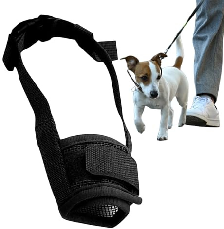 Hundepflege-Maulkorb – atmungsaktives kurzes Schnauzennetz, Verstellbarer Hundemundschutz, weicher schützender Maulkorb | Perfekt für kleine mittelgroße Hunde, zur Verhinderung von Bellen, Beißen und