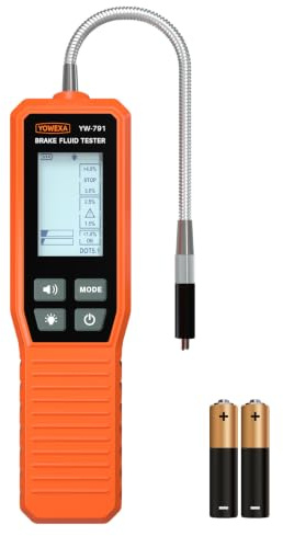 yowexa YW-791 Automotive Bremsflüssigkeitstester Verbessert Bremsflüssigkeitsprüfer Auto - Digitale Bremsflüssigkeit Siedepunkt Messgerät für DOT3 DOT4 DOT5.1 mit Optischer Alarm Brake Fluid Tester