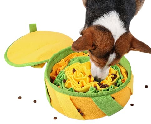 Tappeto per annusare cibo per cani – tessuto lavabile arancione, alimentazione interattiva, tappetino per allenamento per il naso | stimolazione mentale per animali domestici, alimentatore