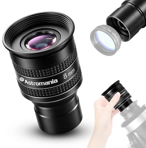 Astromania Telescope Eyepiece 8mm, Wide Angle 58 Degree Apparent Field Planetary Eyepiece for 1.25 inch Astronomy Telescope & Filter, Fully Multi-Coated Telescope Accessory for Planetary Observation