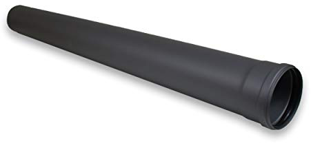 LANZZAS Pelletrohr 1000 mm Verlängerung - im Durchmesser 100 mm - Farbe: schwarz - inklusive Silikon-Dichtring