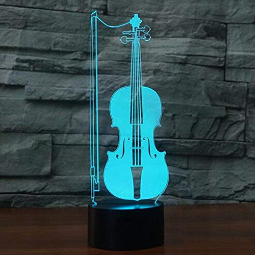 HPBN8 Ltd 3D Violoncello Night Light Lamp 7 cambiamento di colore LED USB touch Table Gift Decor decorazioni di Natale regalo di San Valentino regalo di compleanno