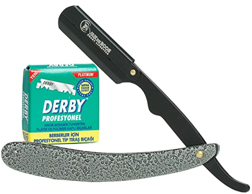 Van De Boos® - navaja de afeitar barbero profesional con 100 hojas de Derby para la barba