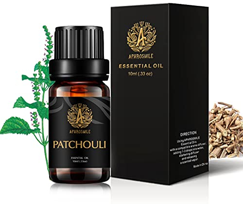 Aphrosmile Patchouli Ätherisches Öl - 100% Reines Patchouli Öl, Ätherisches Aromatherapie Öl in Bio-Qualität, 10 ml / 0,33 Unzen