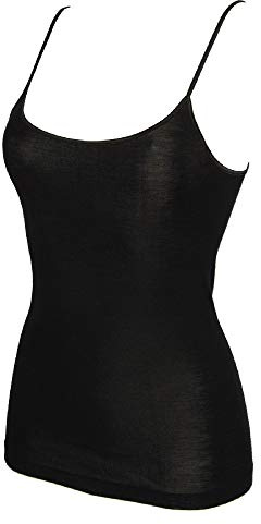 RAGNO Camisola Mujer Camiseta Top 85% Lana Merino y 15% Seda Articulo 07402E, 020 Nero, XS