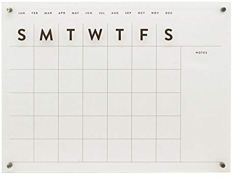 Reusable Acrylic Wall Calendar, Clear Acrylic Monthly Wall Mounted Calendar,Month Planner for Home, Office, School,Task Organizer,24 by 18 Inches