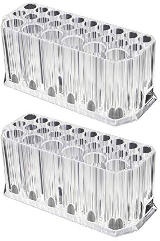 Jubaopen 2 Stück Pinselhalter Kosmetik Acryl Kosmetik Aufbewahrung Kosmetikpinsel Behälter Eyeliner Organizer Kosmetik Organizer Make-up Ständer mit 26 Fächer/Jeder für Waschtische Büro