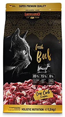 LEONARDO Fresh Beef & Poultry [1,5kg] Katzenfutter | Trockenfutter mit 85% Frischfleisch für Katzen | Alleinfuttermittel für ausgewachsene Katzen Aller Rassen ab 1 Jahr