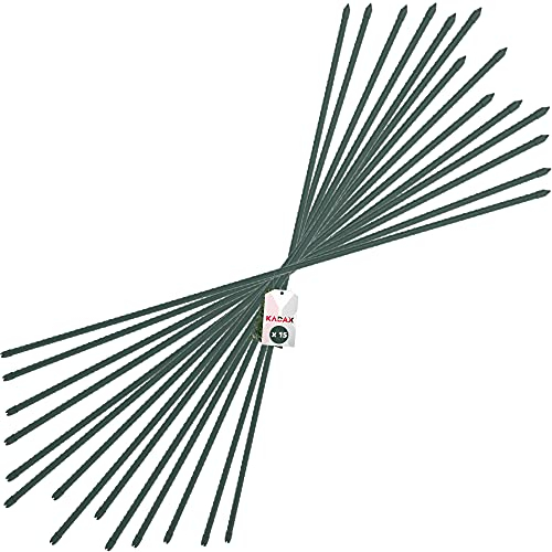 KADAX Pflanzstäbe 150 cm x 16 mm, 15er Set – Beschichteter Stahl Rankstab, Pflanzenstütze & Tomatenstäbe für Garten, Wetterfest & Stabil