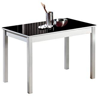 ASTIMESA Mesa de Cocina, Metal, Negro, 80x40cm, Fija 80x40 Negra
