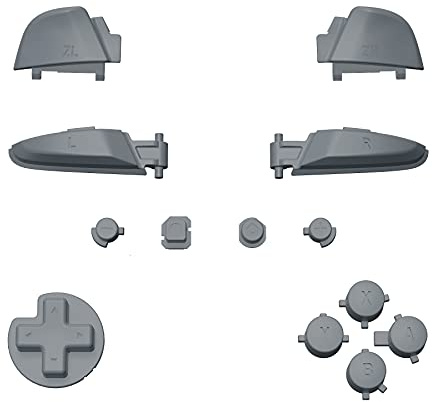 eXtremeRate Boutons de Remplacement ABXY pour Switch Pro Manette, Bouton ABXY Dpad Home Plus Moins L R ZL ZR Trigger pour Switch Pro Controlller, Gris Ardoise Clair