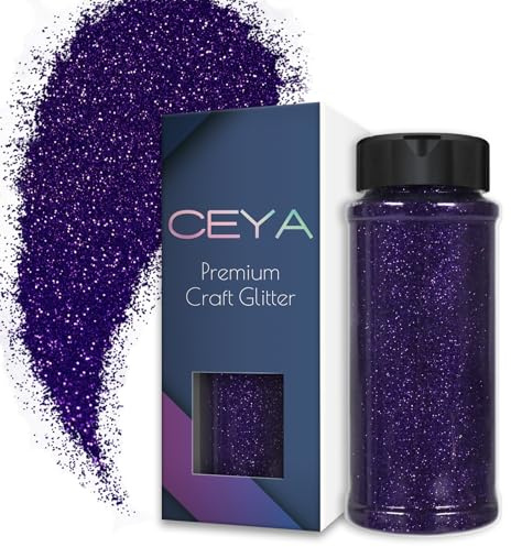 Ceya Ultrafeiner Glitzer, 3.5oz/100 g, Harz, Glitzer, Basteln, Aubergine, Lila, Flocken, 0,2 mm, für Epoxidharz, Tumbler, Schleim, Nagelkunst, Festival, Make-up, Hochzeitskarten, Malerei, Kunst