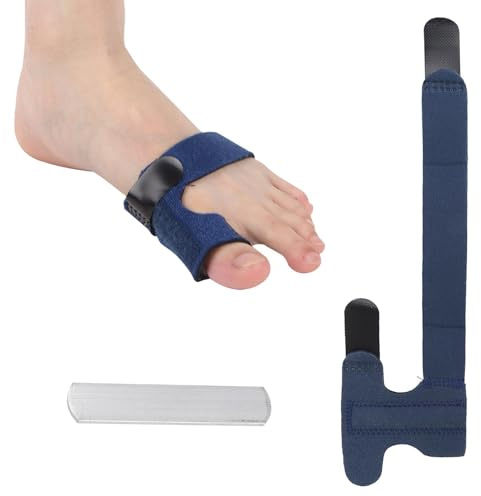 Zehenklammern Glättchen, Multi -Adhäsive Zehen Fraktur -Fixierer Hallux Valgus Korrekturschiene Zehenschutzverletzungsunterstützung Bunion Corrector für Männer Frauen (blau)