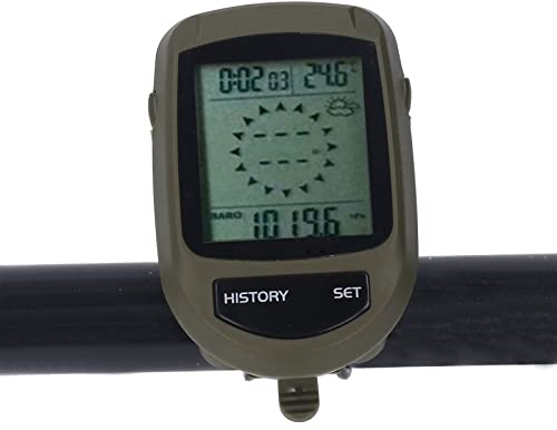 8 in 1 Electronic LCD Digital Display Altimeter, Multifunction LCD Altitude Temperature Clock Weather Monitor with Super Bright Backlight and Bike Mount for Hiking, Climbing, Outdoor