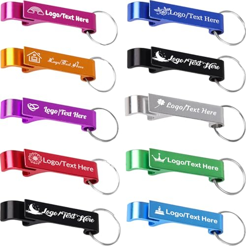 20pcs Apribottiglie Personalizzato Portachiavi Personalizzato Bulk Personalizzato Inciso con Testo/Logo Apribottiglie per Bar Baby Shower Festa di Laurea Bomboniere Regalo