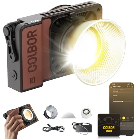 COLBOR W60 60W Video Light Portable 345g Continuous Lighting CRI97+ APP Control with DC/Type C Connector Compatible with Zhiyun for Filming Interview Live Streaming, Video-Photography-LED-Light