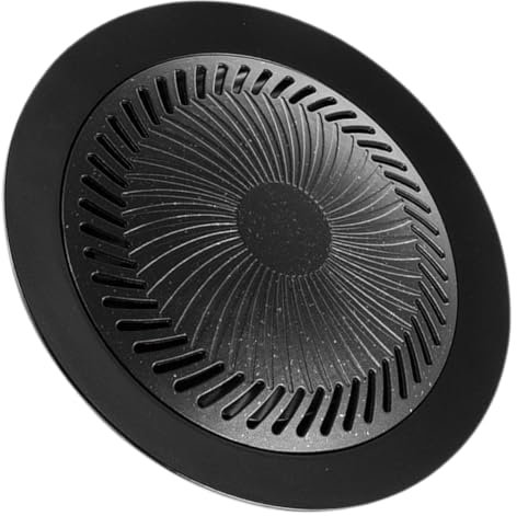 CAXUSD Alu Grillpfanne Rund Antihaftbeschichtete Bratpfanne Für Barbecue Grillplatte Für Outdoor-essen Camping-grillpfanne Aus Geeignet Für Fleisch Und Gemüse