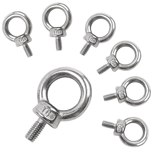 7 Stücke ringschraube m6 edelstahl 304 augenbolzen,außengewinde ring augenbolzen runde ringbolzen,ringschrauben augenschraube, für Augbolzen zur Befestigung und Aufhängung
