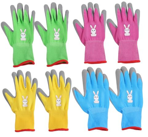 Supvox 4 Paar Kinderhandschuhe Outdoor Sporthandschuhe Rutschfeste Handschuhe Gärtnerhandschuhe Verschleißfeste Gartenhandschuhe Gartenschutzhandschuhe Schutzausrüstung Emulsion