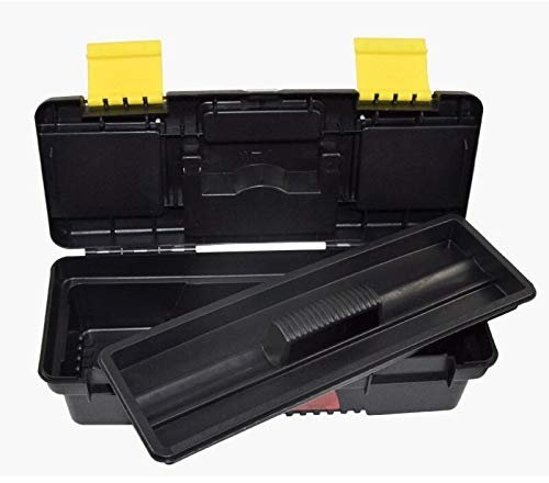 XRPOUXMTE Boîte à Outils, 11 Pouces 280x117x82mm Boîte à Outils Multifonction en Plastique pour véhicule Boîte de Rangement à Double Couche Boîte à Outils matérielle Mallette d'électricien.