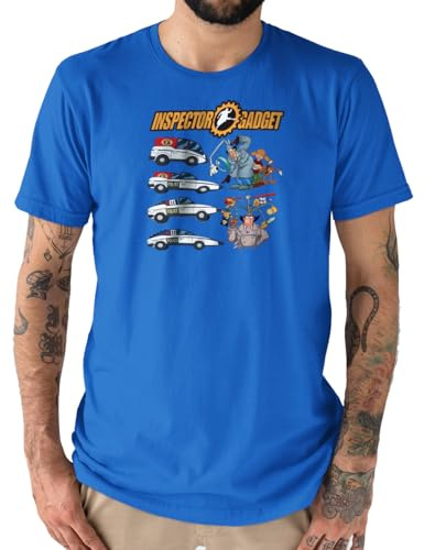 Camisetas EGB Camiseta Adulto/Niño Coche Inspector Gadget - Ochenteras 80´s Retro Comic Tallas Especiales (Azul, M)