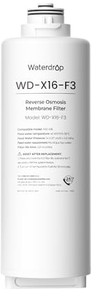 Waterdrop X16-F3 Filtre pour Tous Les Systèmes RO X16 1600 GPD | Durée de 24 Mois, Réduit PFAS, Longue Durée de Filtration, Filtration Améliorée