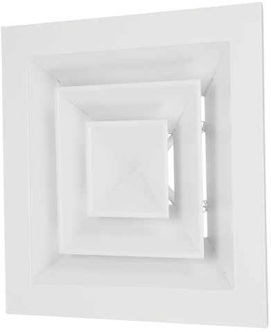 PATIKIL Difusor Cuadrado De Techo De 5 x 5,Cubierta De Rejilla Cuadrada De Aluminio Para HVAC Difusor De Techo Para Sistema HVAC Flujo Horizontal, Tamaño De Abertura De Conducto De 8x8