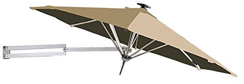 HUIBBGO Wall Mounted Patio Parasol Umbrella for Outdoor Garden Balcony, Aluminium Pole Sunshade Market Umbrella, 250cm / 8ft Canopy