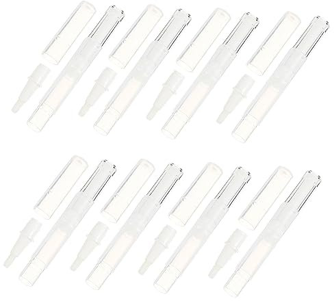 PACKOVE 10pezzi Tubetti Trasparenti Per Nail Art Con Applicatori Per Cosmetici e Lucidalabbra Per Nutrienti e Profumi Design e