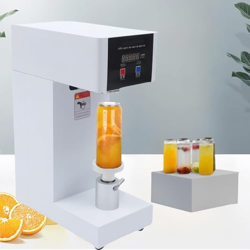 Glowdora Scelleuse De Canettes en Aluminium, pour Bocaux De Thé Aux Perles, avec Compteur Intelligent, Diamètre De 5,5 Cm, Hauteur Réglable. Scelleuse Électrique 180 W.