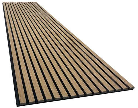 Akustikpaneel mit Holzfurnier in Bright Teak - 2700x600 mm - mit PET-Filz - 2 Stück