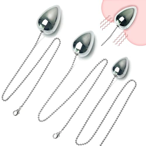JXszxbt Metall Ei-Form Analplug Anal Butt Plug mit Edelstahl Kette Analkugeln Anal Dildo Buttplug Große Ei Anal Massage Vagina Expansion Masturbation Anal-Ball Dildo Sm Sexspielzeug Frauen Männer Paar