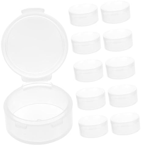 Gadpiparty 10 Pièces Boîte de Rangement Transparent avec Couvercle de Contenants Ronds PP pour Bouchons Oreilles et Divers Accessoires