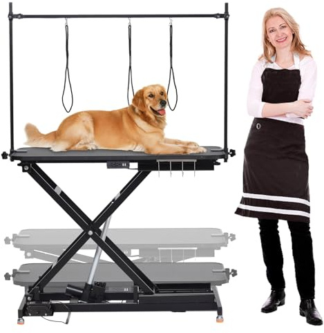 Professional Electric Grooming Table for Dogs At Home, Capacity 264 LBS Dog Grooming Table, Height Adjustable Pet Grooming Table With Dog Grooming Arm, Anti Slip Tabletop, Tool Organizer
