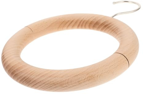 WEKAMOS Perchero Magnético para Bufandas y Cinturones 18 Cm Aro Madera Gancho Multifunción para Armario Organización Hogar