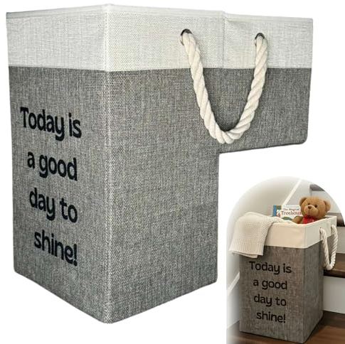 THIELLA Stair Basket - Organizer for Carpeted or Wooden Stairs with Handle – Stair Baskets for Carpeted Stairs - Storage Basket Solution