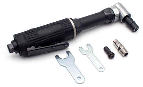 LeTkingok Amoladora Neumática Angular Extendida de 90°, Mandril de 3/6MM, 18 000Rpm, para Pulido, Esmerilado y Lijado de Metal y Piedra