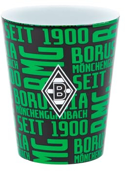 Borussia Mönchengladbach Zahnputzbecher „Seit 1900“ | Offizieller Fanartikel Fohlenshop | Gladbach Becher schwarz grün | Vereinslogo & Borussia Schriftzüge, Badaccessoire