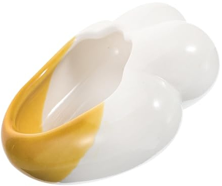 SUPVOX Ceramic Small Animal Food Bowl Smooth Washable Pet Feeder for Hamsters Hedgehogs Parrots Bunny Food Dish Safe Feeding Holder