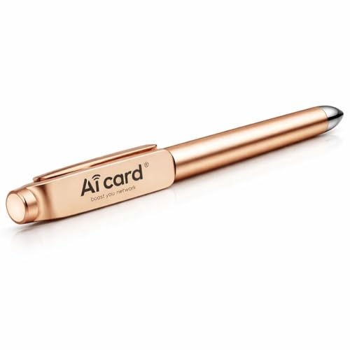 NFC Digitaler Visitenkarte, NFC-Chip NTAG213, Smartphone-Halterung, Stylus Touchscreen, digitales Profil Sofort-Sharing Aicard Tech-Pen Connector (Gold)