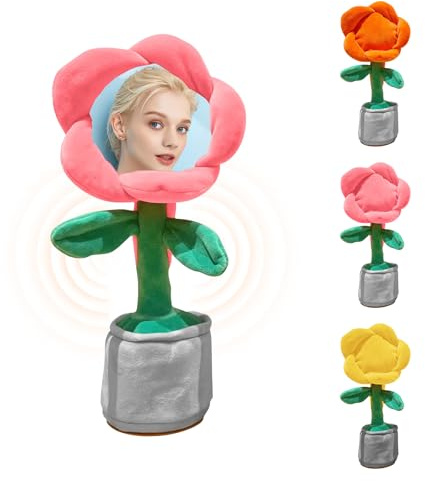 Custom Dancing Flower with Face, Personalised Voice and Face Dancing Flower, Singing Recording Flower with Photo Customization, Birthday Gifts for Kids Adults Teens (Rechargeable (with data cable))