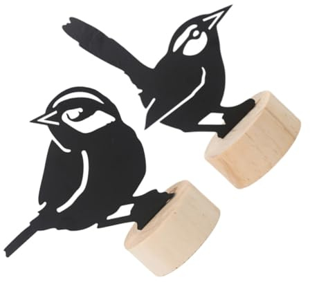 HOOWIFFY 2 Stück Memo Inhaber aus Eisen mit Vogelmotiv Schwarzer Metall Fotohalter und Notizhalter für Schreibtisch und Tischdekoration