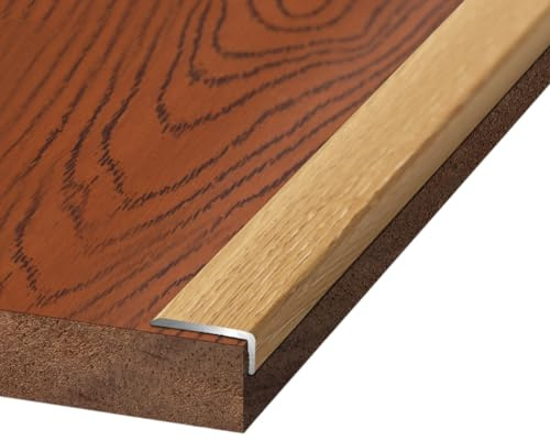 Coayuou Profilé De Finition Pour Carrelage En Aluminium Effet Bois, Cornière De Protection Des Bords Et Angles 90 Cm* 3 Pièces Baguette De Finition Pour Sols, Salle De Bain Et Cuisine(Style 1,30*20mm)