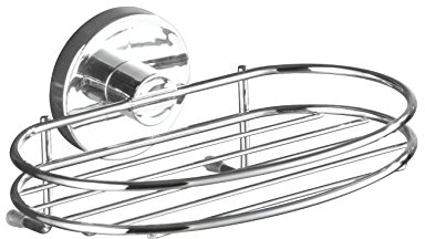 WENKO Wand Seifenablage Mod. Milazzo praktische Seifenschale ohne Bohren für Bad und Küche aus verchromtem Metall modernes Design 17 x 7,5 x 12 cm
