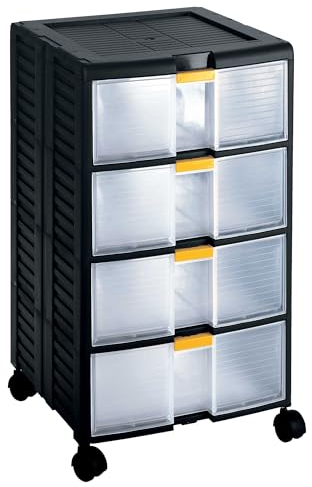 TERRY - Cassettiera Bricolage Store-age 44001 nero/trasparente L39,1 x P39 x H62,9