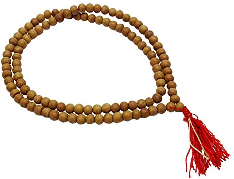 Indianbeautifulart La meditacion del Grano de Madera de so¡ndalo Tradicional Japa Mala Marron Rosario oracion