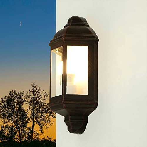 Lampe murale extérieure brune, lampe murale extérieure E27, balcon, terrasse, IP44, résistant aux intempéries, P:9,5 cm, mur de maison, lampe de bateau, lampe extérieure Maritim Antik