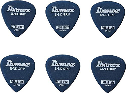 IBANEZ Grip Wizard Series Sand Grip Flat Pick Crack Modell - blau 6 Stück (PPA16XCG-DB)